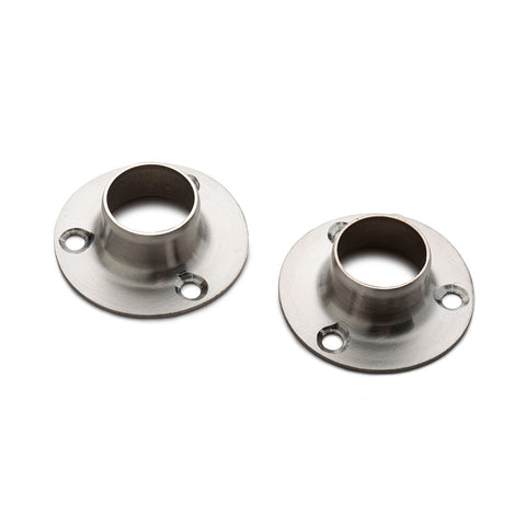 Sandleford 19mm Stainless Steel Round Flange Fitting Rod 2 Pack