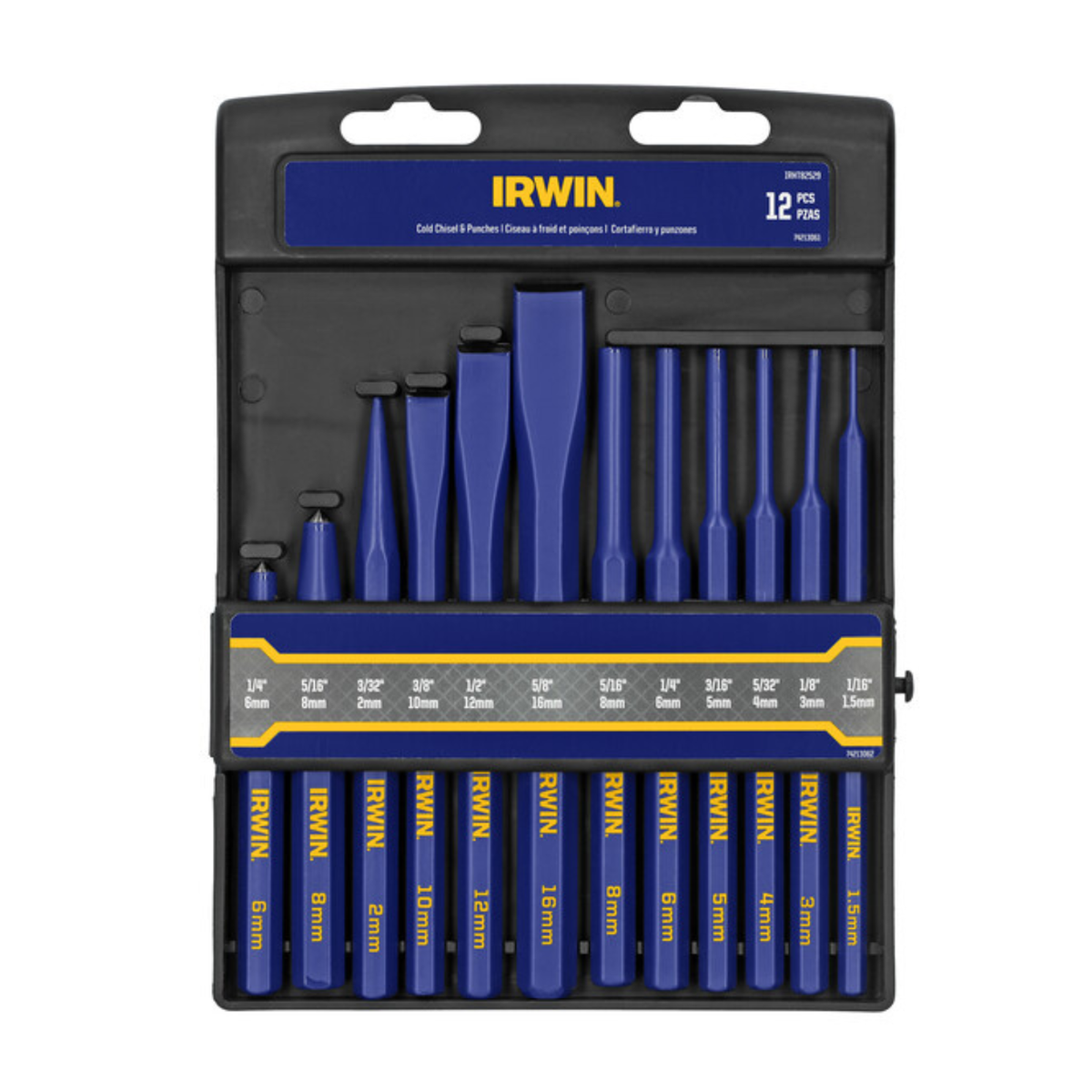 Irwin 12 Piece Cold Chisel and Punch Set - Forged Steel - 160mm x 231mm - SuperSaverAU - view 4