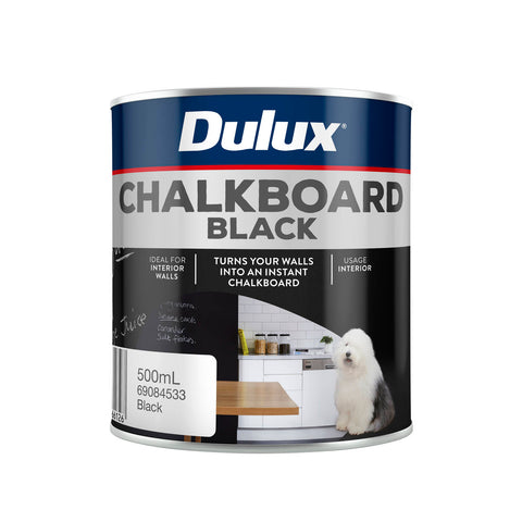 Dulux Design Effects Chalkboard Paint 500ml Black, Water-Based Interior
