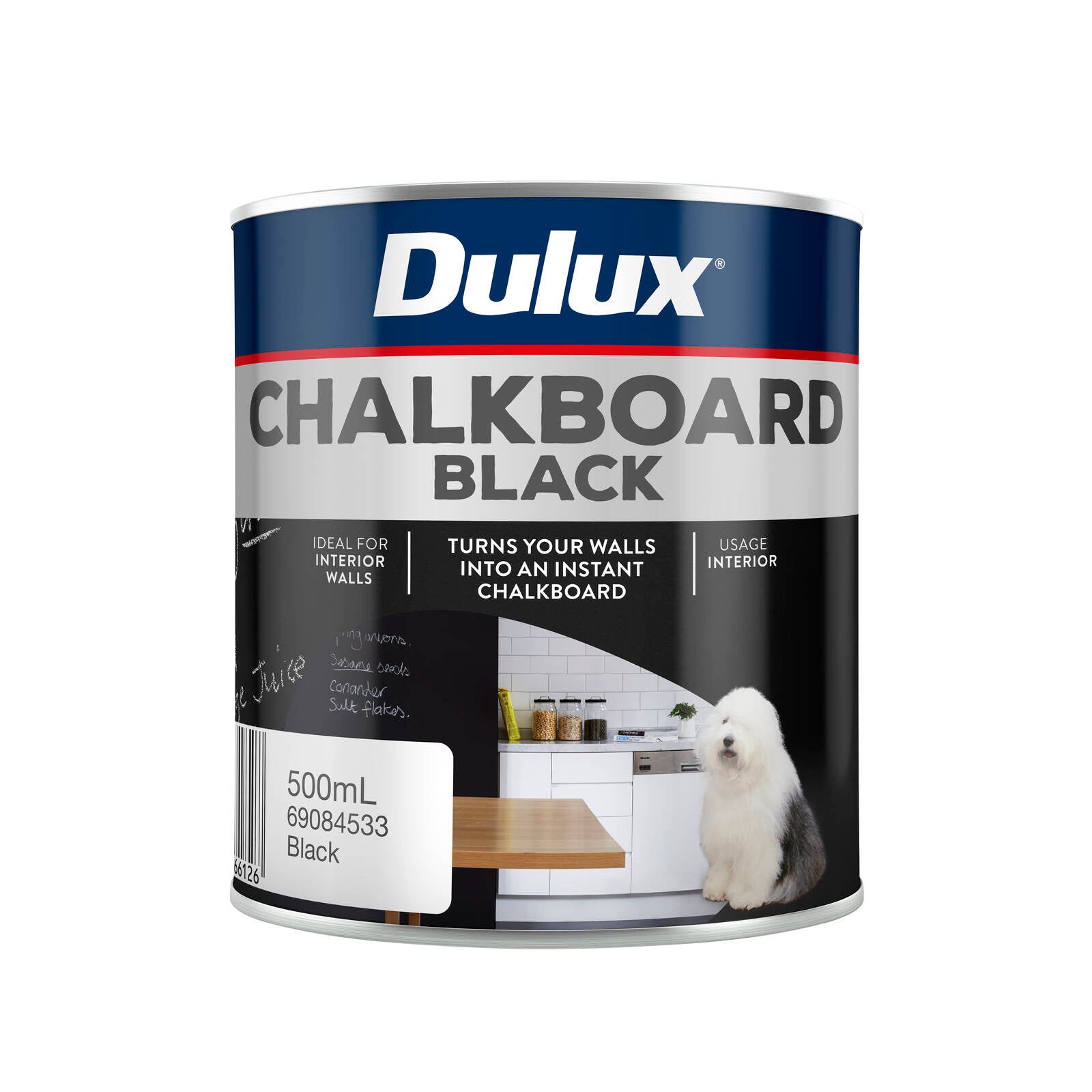 Dulux Design Effects Chalkboard Paint 500ml Black, Water-Based Interior