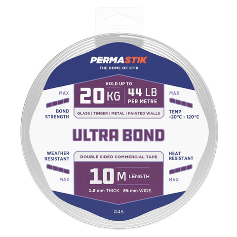 Permastik Ultra Bond Mounting Tape 10m x 24mm Foam Weather Resistant - SuperSaverAU - view 1