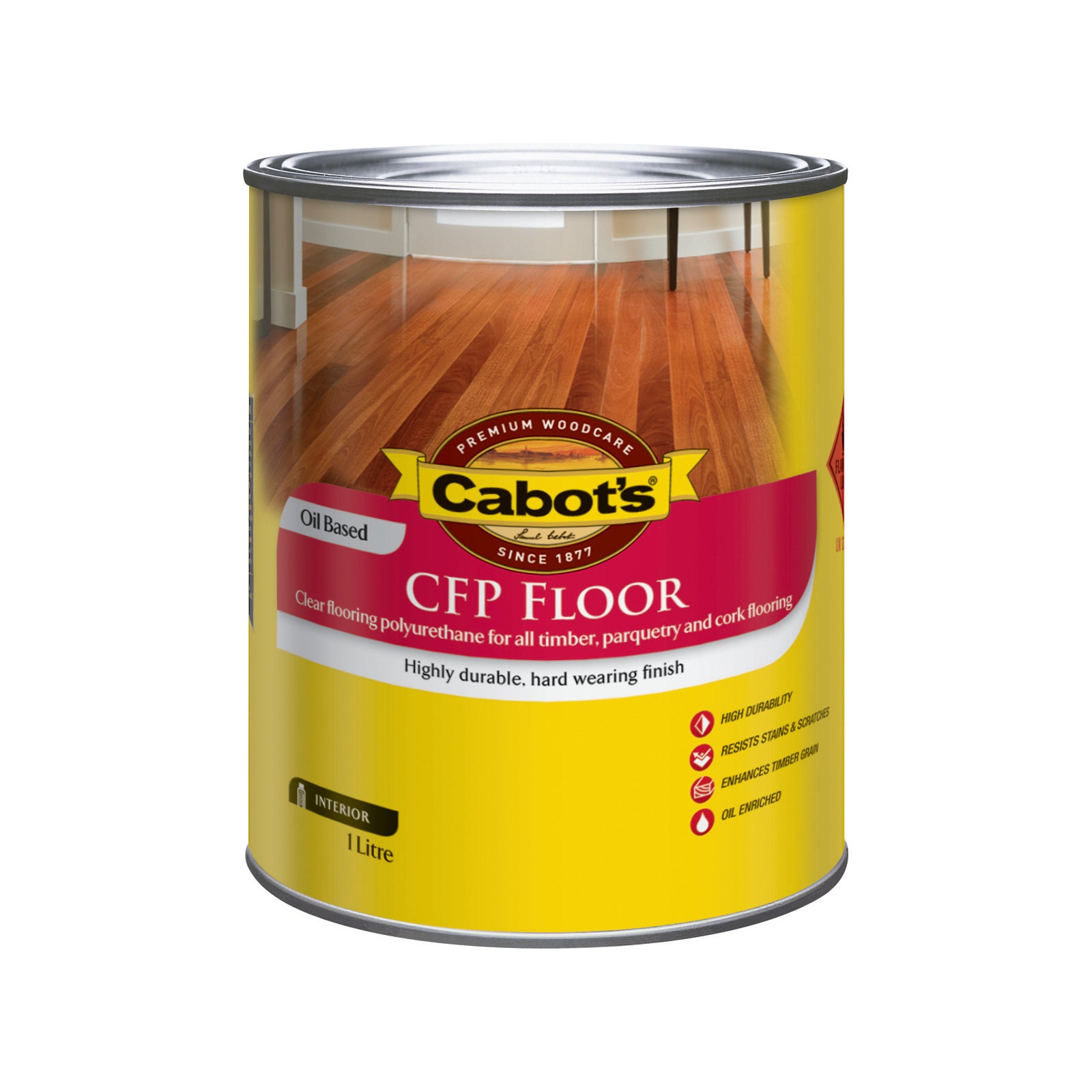 Cabot's 1L Cabothane Clear CFP Floor Polyurethane Oil Based Gloss