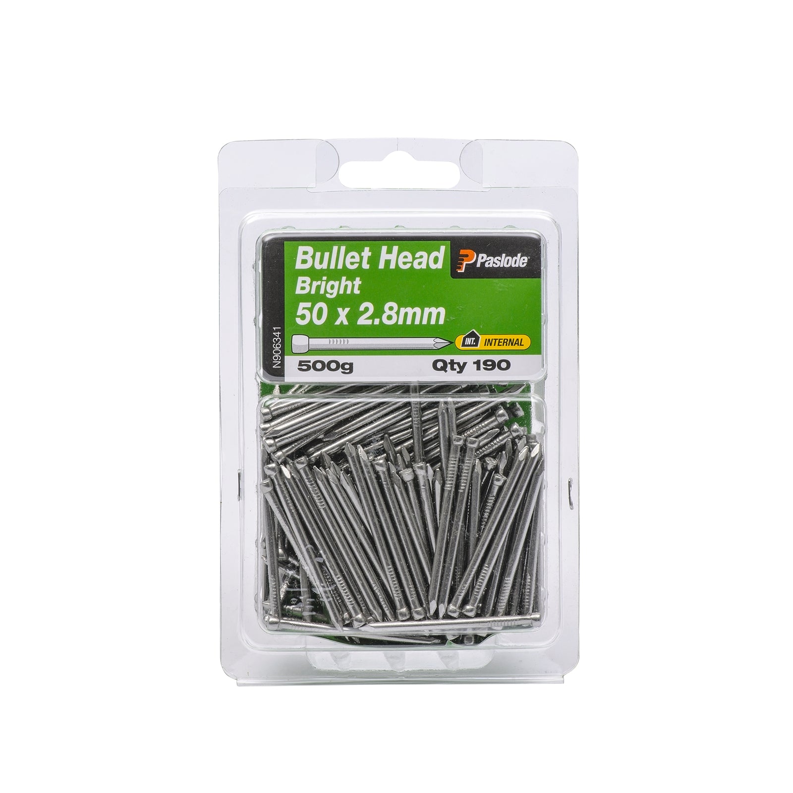 Paslode Bullet Head Nails 50 x 2.8mm Bright Steel 500g 190 Pack