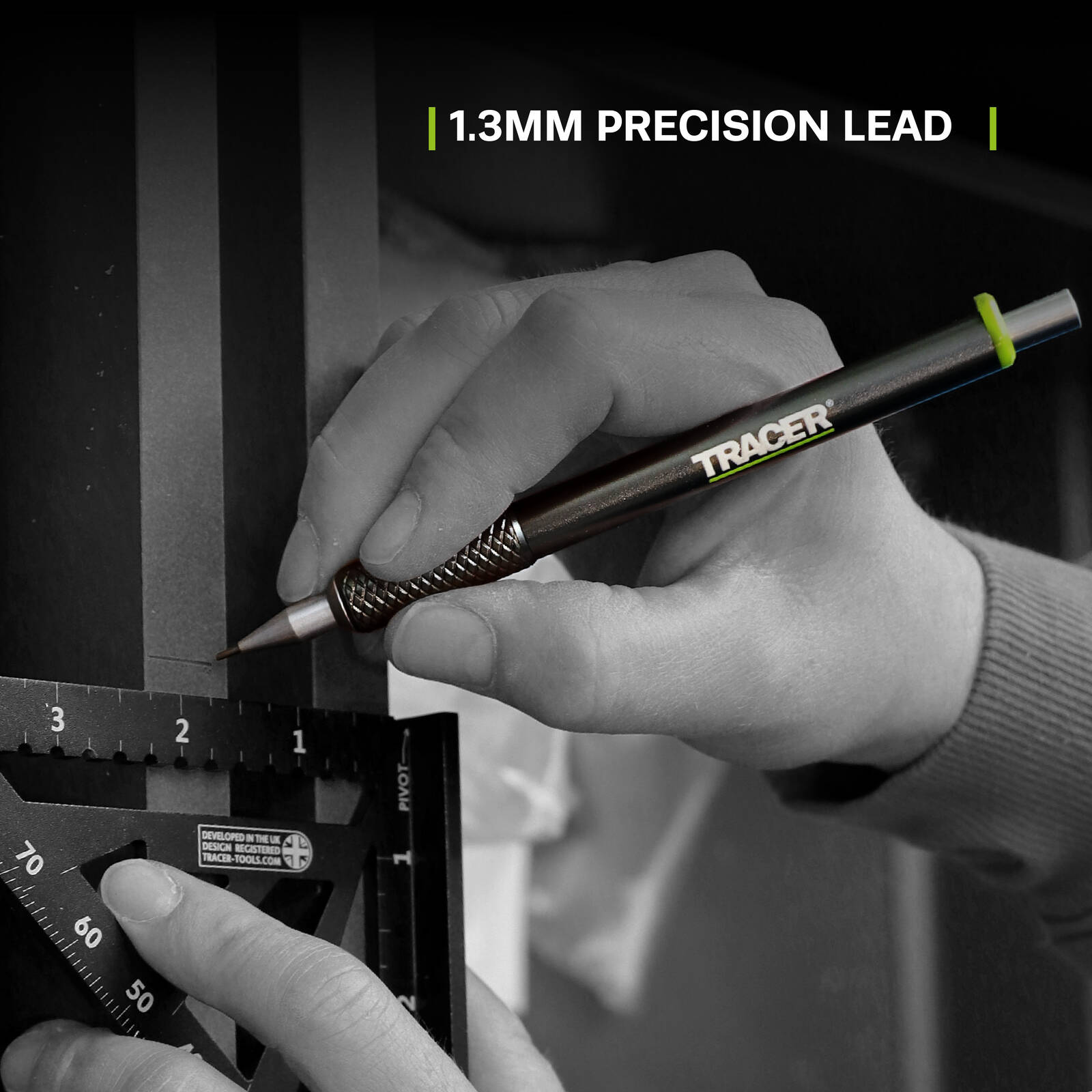 TRACER PRO 1.3mm Aluminium Precision Construction Pencil with Holster Marking Tool