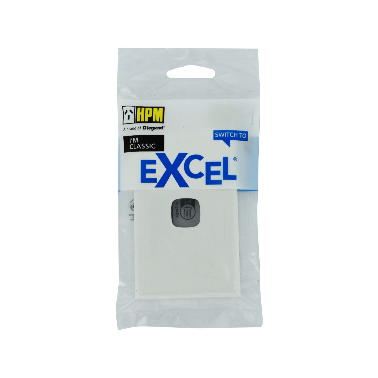HPM Excel 1 Gang Cover Plate Matt White CDXL770/1PLWE