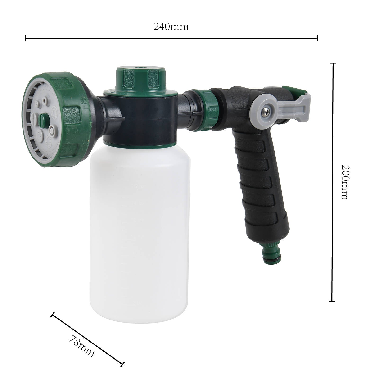Garden Basics 500ml Spray Bottle Gun, Adjustable Mix Ratio & 7-Pattern Nozzle