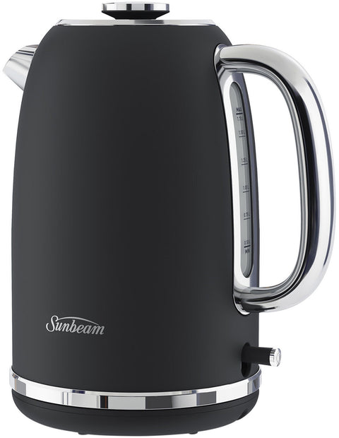 Sunbeam Alinea 1.7L Kettle - Black Classics Matte Finish, Fast Boil, Cordless Base - KE2700K