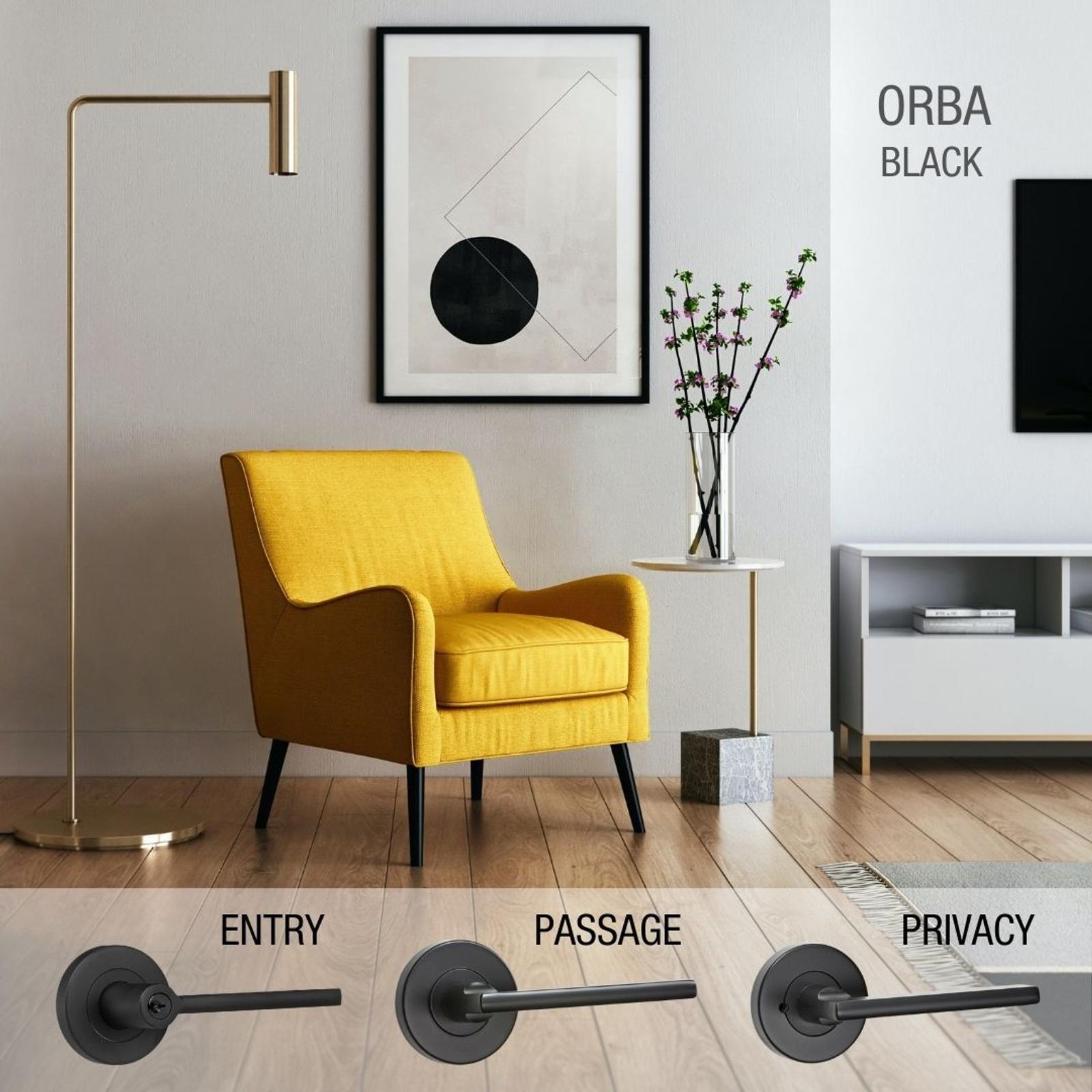 Lemaar Orba Privacy Set Black Zinc Interior D and T Strike