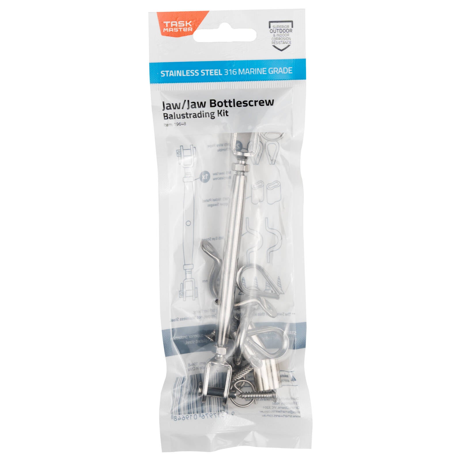 Taskmaster 5mm 316 Stainless Steel Jaw/Jaw Bottlescrew Balustrade Kit