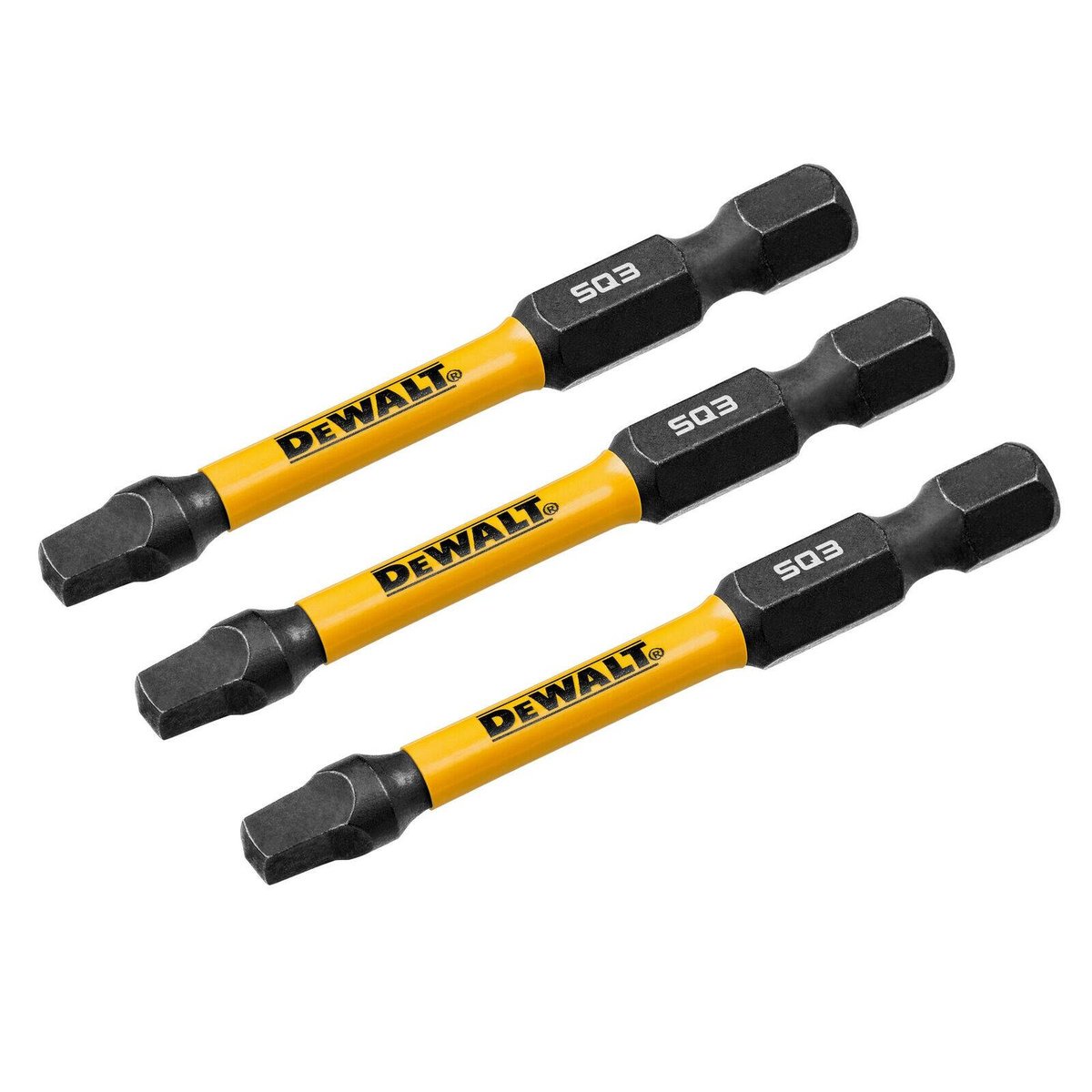 DeWALT FLEXTORQ 57mm SQ3 Square Drive Impact Screwdriver Bits 3 Pack