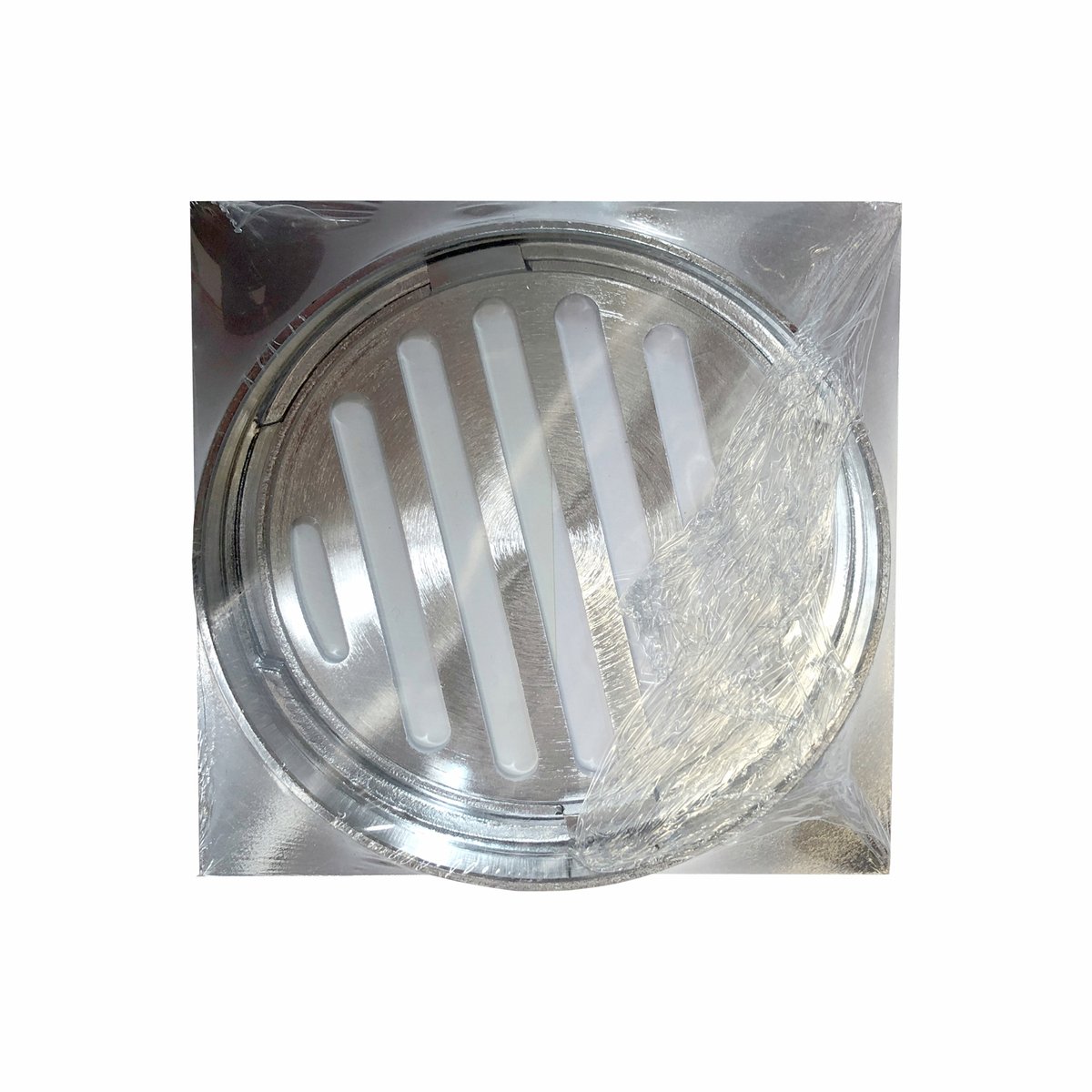 Kinetic 100mm Chrome Plated Brass Square Floor Grate, Shower Drain Cover