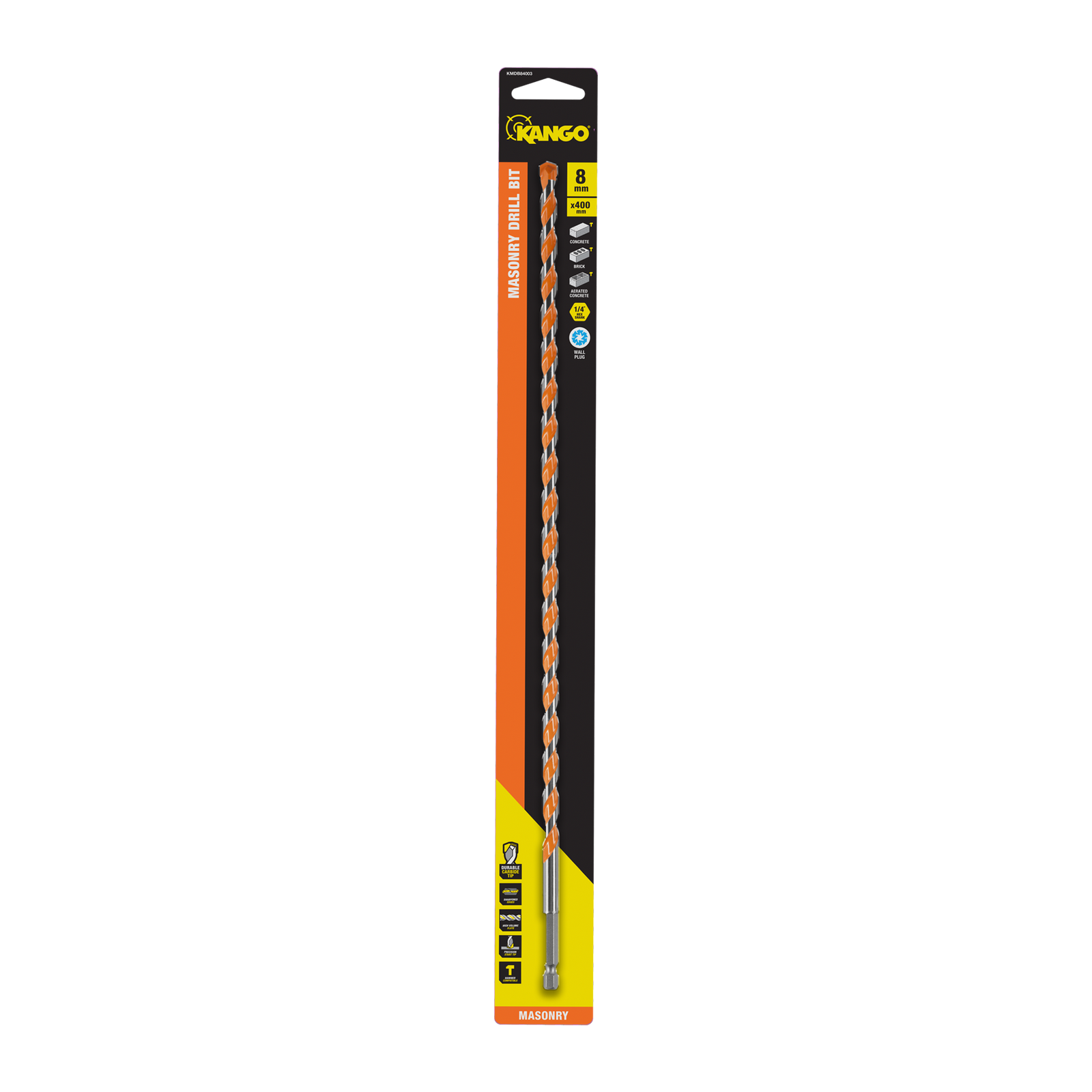 Kango 8 x 400mm 1/4" Masonry Drill Bit KMDB84003