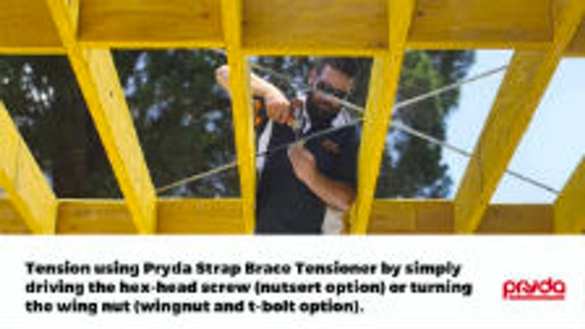 Pryda Strap Brace - 6 Pack - Z275 Zinc Coated Steel - Easy Tensioning - SuperSaverAU - view 2