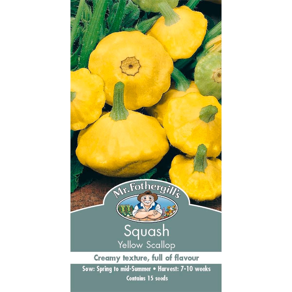 Mr Fothergill's Yellow Scallop Squash Vegetable Seeds for Sun & Part Shade