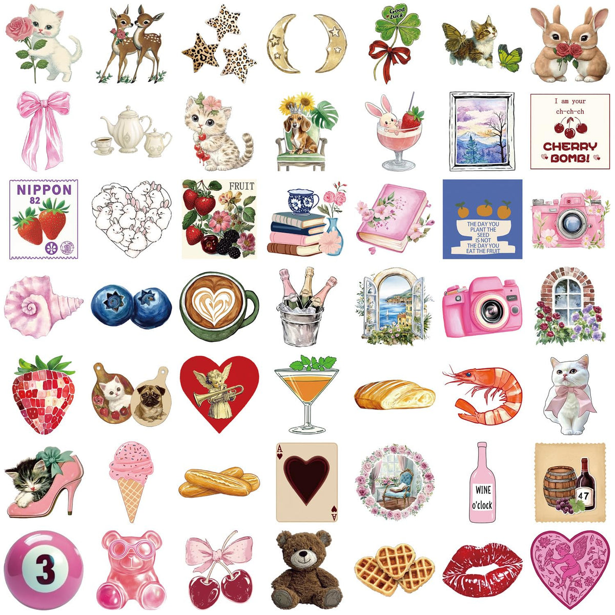 Waterproof Vinyl Sticker Pack - 200 Assorted Designs