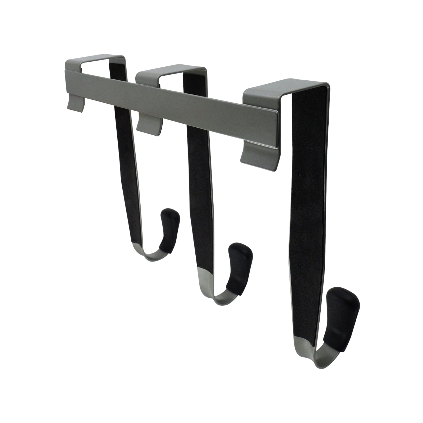 Adoored Satin Chrome 3 Hooks Over-The-Door Hook Rack