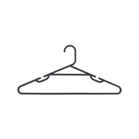 All Set Black Plastic Tube Clothes Hangers - 10 Pack - 445mm x 215mm - Anti-Slip Notches - SuperSaverAU - view 1