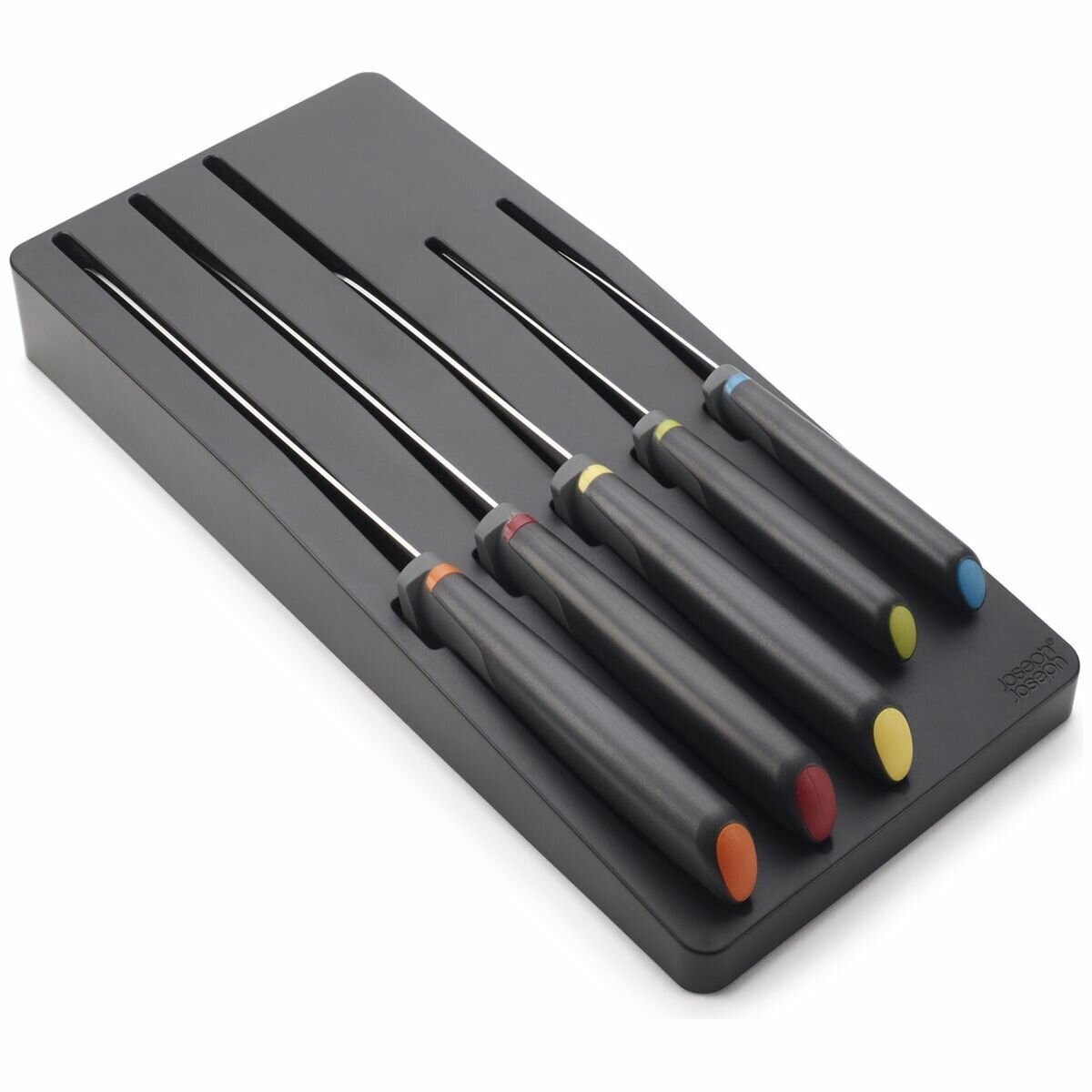 Joseph Joseph Elevate Knife Set - Five Japanese Stainless Steel Knives and In-Drawer Tray - 10545
