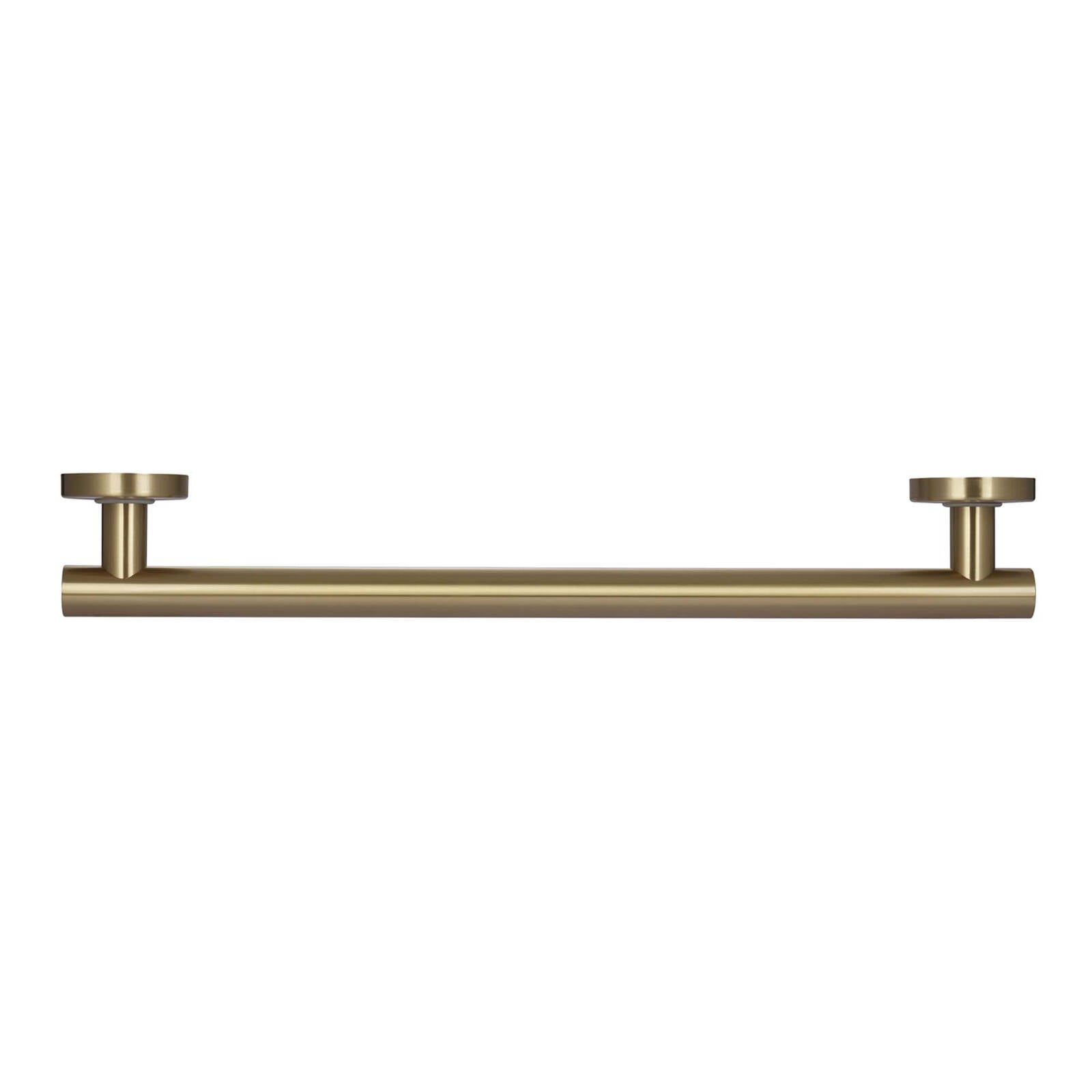 evekare 600mm Brushed Brass Towel Rail with Grab Rail Grade 304 Stainless Steel