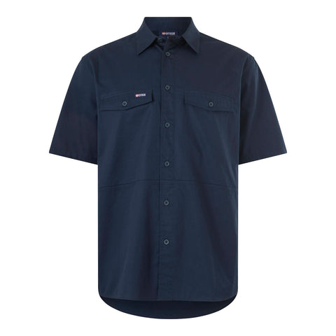Citeco Navy Short Sleeve Work Shirt Pure Cotton - Size XL