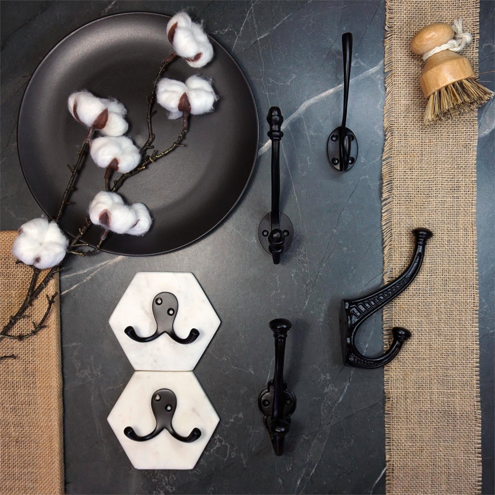 Zenith 150mm Matte Black Iron Robe Hook