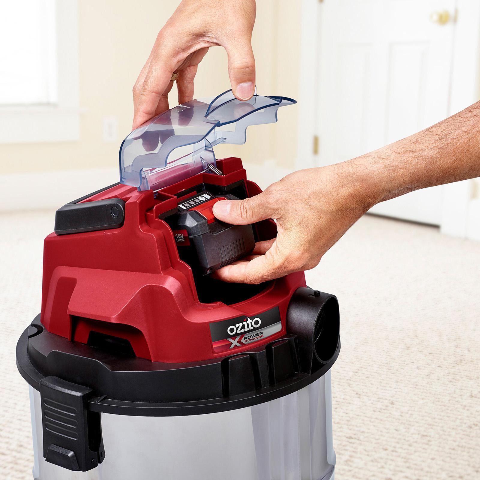 Ozito PXC 18V Cordless Wet & Dry Vacuum Cleaner PXVWDS-1818 - Skin Only, Stainless Steel Tank