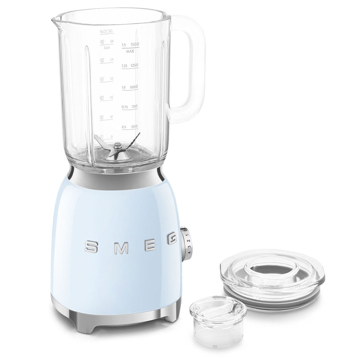 Smeg 50s Style Retro Bench Blender 1.5L - Pastel Blue - 800W Motor, 4 Preset Programs - BLF03PBAU