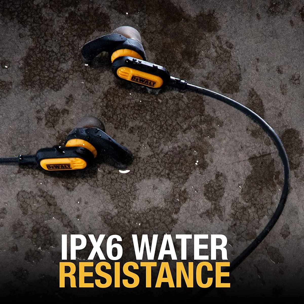 DeWALT Jobsite Wireless Bluetooth Earphones, IPX6 Water-Resistant 1909935DWE