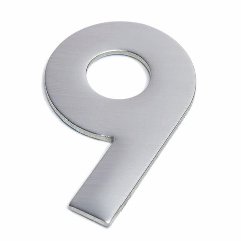 Sandleford 75mm Suburban Stainless Steel House Number 9 Self Adhesive