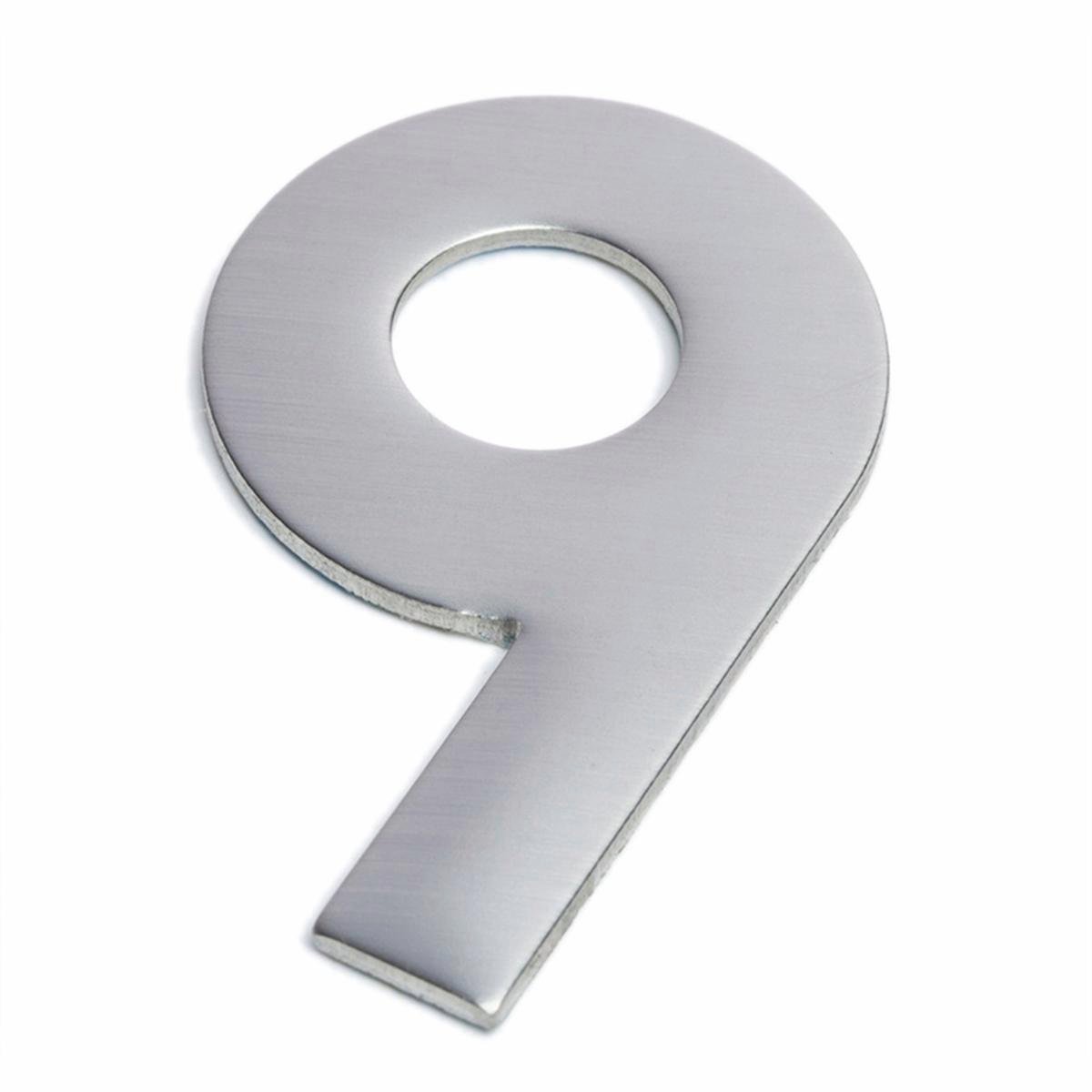 Sandleford 75mm Suburban Stainless Steel House Number 9 Self Adhesive