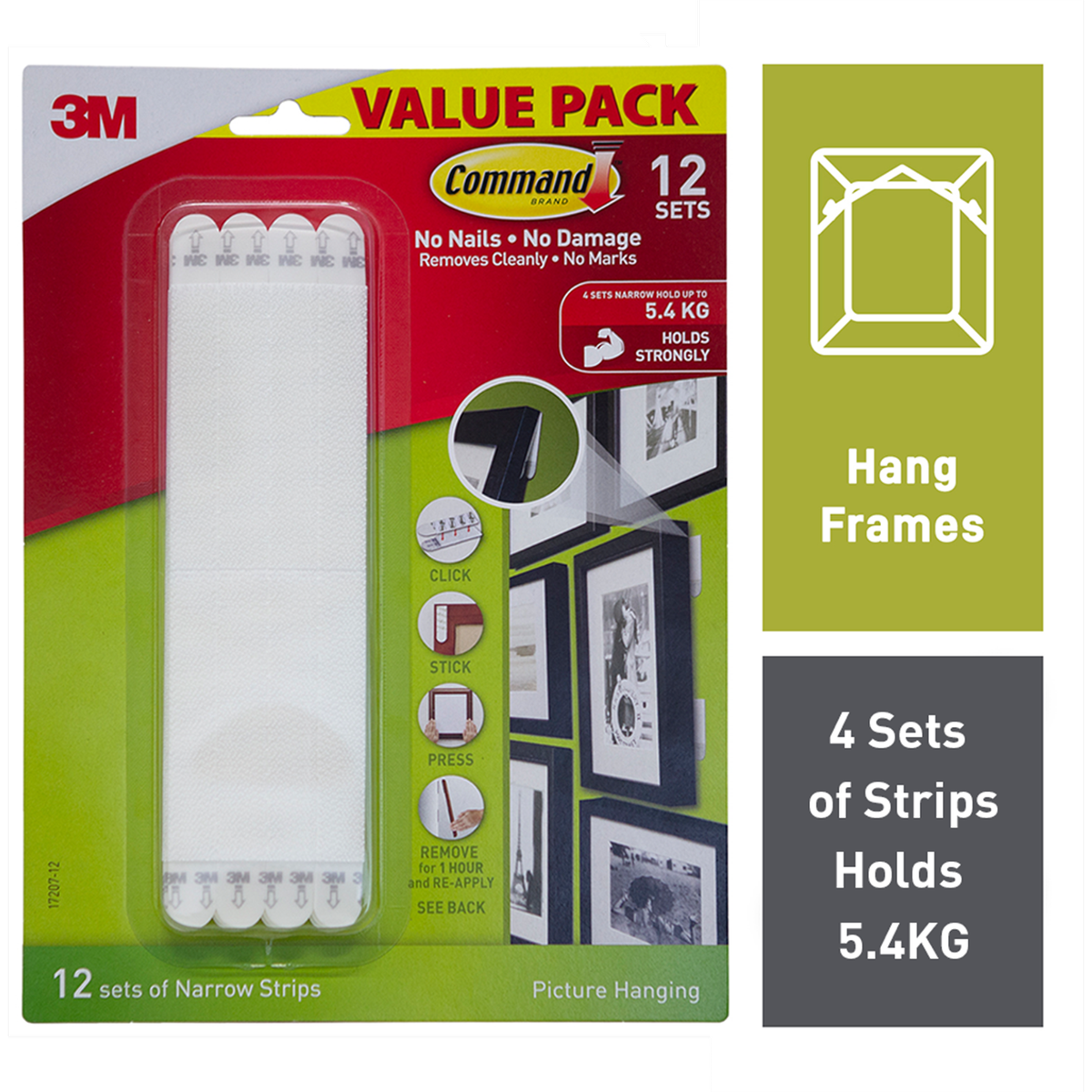 Command™ Picture Hanging Strips - 12 Pack - Plastic - Easy to Hang - SuperSaverAU - view 2