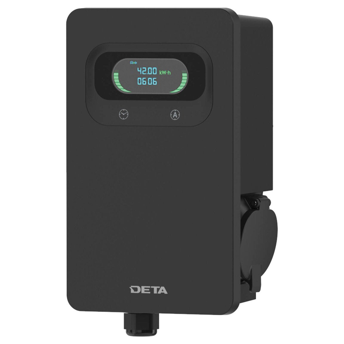 Deta 7kW 32A 1 Phase EV Wall Charger - Black - Weather Resistant - Digital Display - SuperSaverAU - view 1