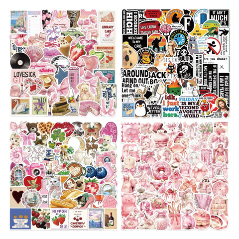 Waterproof Vinyl Sticker Pack - 200 Assorted Designs