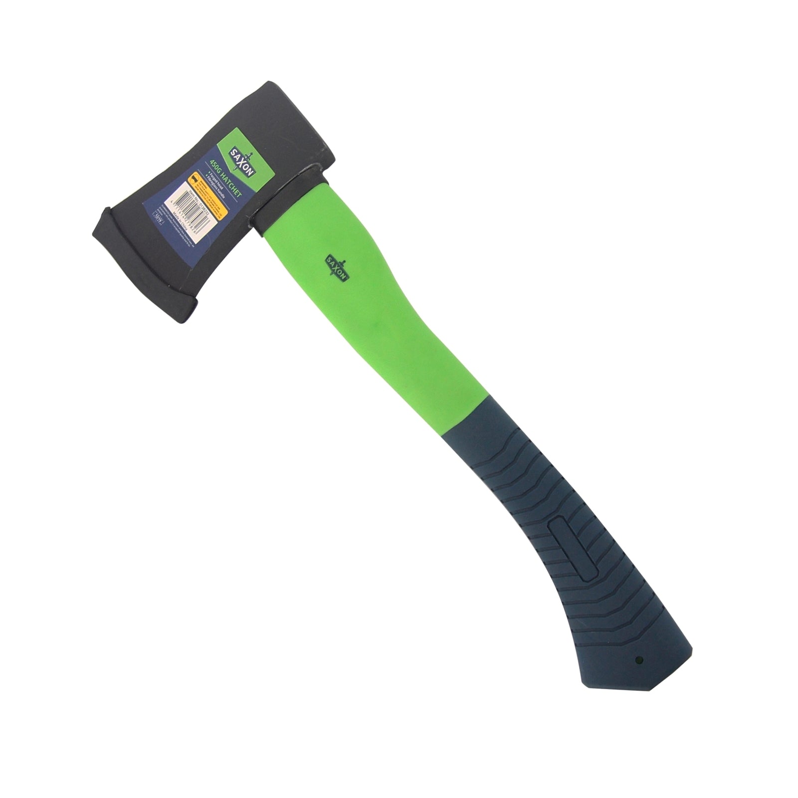 Saxon 450g Hatchet Carbon Steel Head Fibreglass Handle Green
