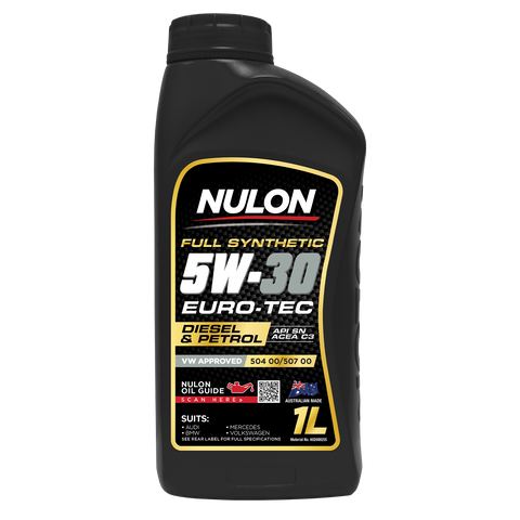 Nulon Full Synthetic 5W-30 Euro-Tec Engine Oil 1L Petrol & Diesel VW 504/507