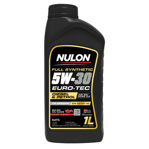 Nulon Full Synthetic 5W-30 Euro-Tec Engine Oil 1L Petrol & Diesel VW 504/507