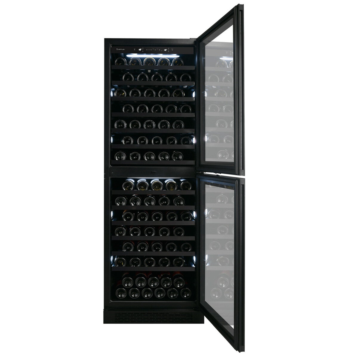 Artusi 160 Bottle Dual Zone Wine Cabinet - Matte Black - Frost Free - AWCD160BV