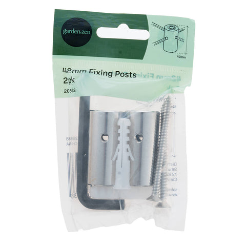 Garden Zen 42mm 316 Stainless Steel Fixing Posts 2 Pack for 3.2mm Wire