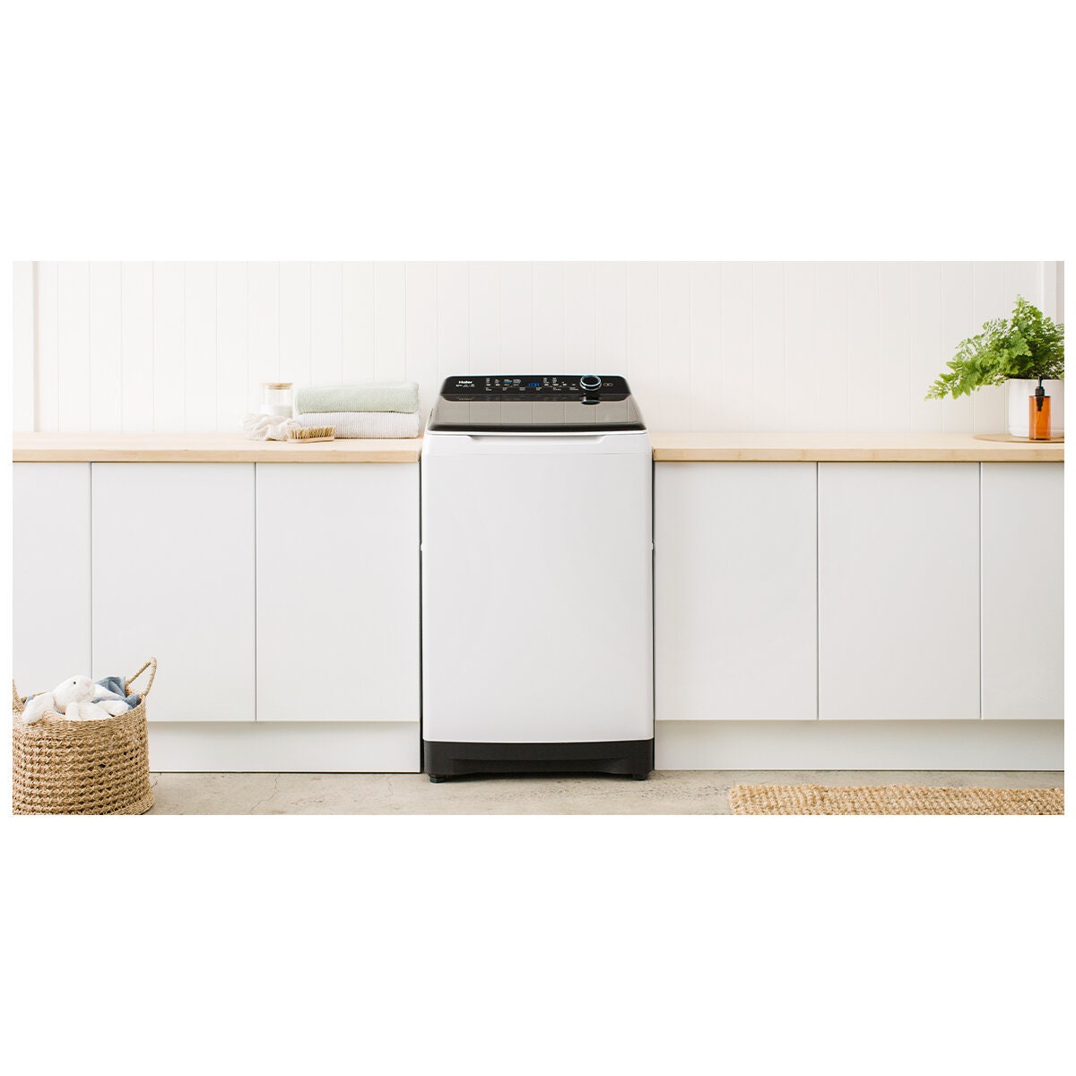 Haier 10kg Top Load Washing Machine - UV Sanitise, Direct Drive Motor, 4.5 Star Energy - HWT10AD1