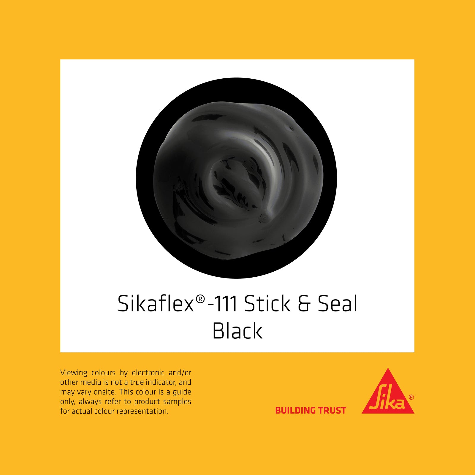 Sika 290ml Black Sikaflex 111 Stick And Seal Polyurethane Construction Adhesive