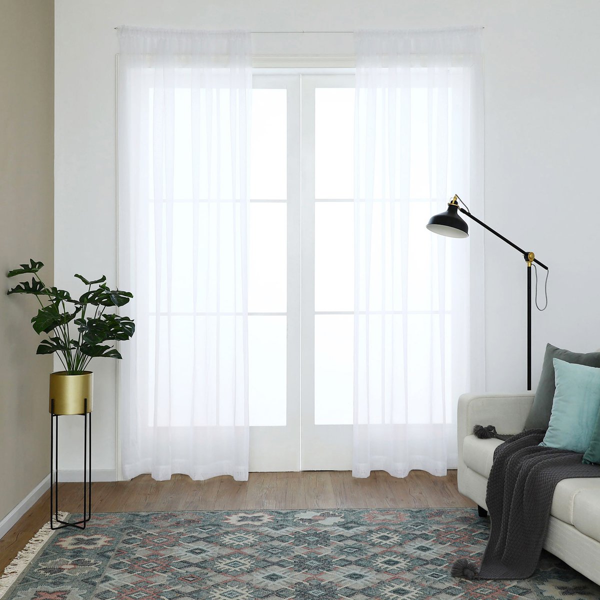 Windoware 5m White PVC Coated Expanding Curtain Wire Kit
