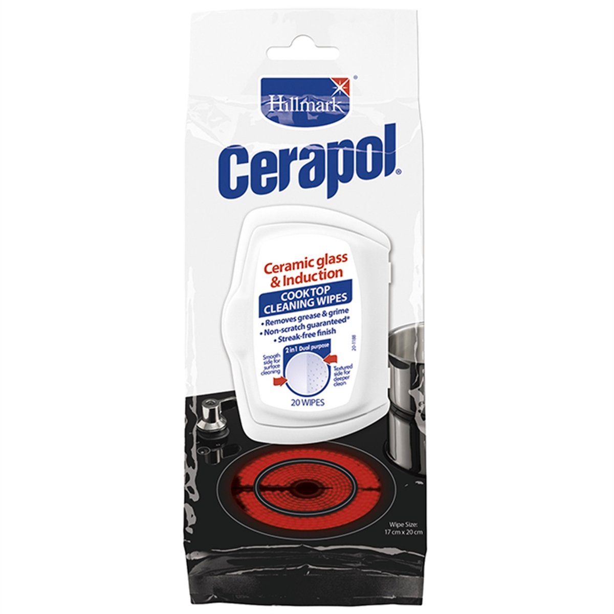 Hillmark Cerapol Cleaning Wipes 20 Pack - Ceramic Glass - Non-Scratch - Streak-Free - SuperSaverAU - view 1