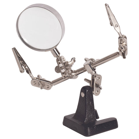 Tradeflame Helping Hand Soldering Stand, Cast Iron Base, 2x Magnifier