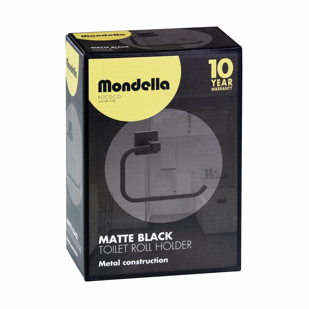 Mondella Matte Black Rococo Toilet Roll Holder - 170mm x 120mm x 70mm - SuperSaverAU - view 2