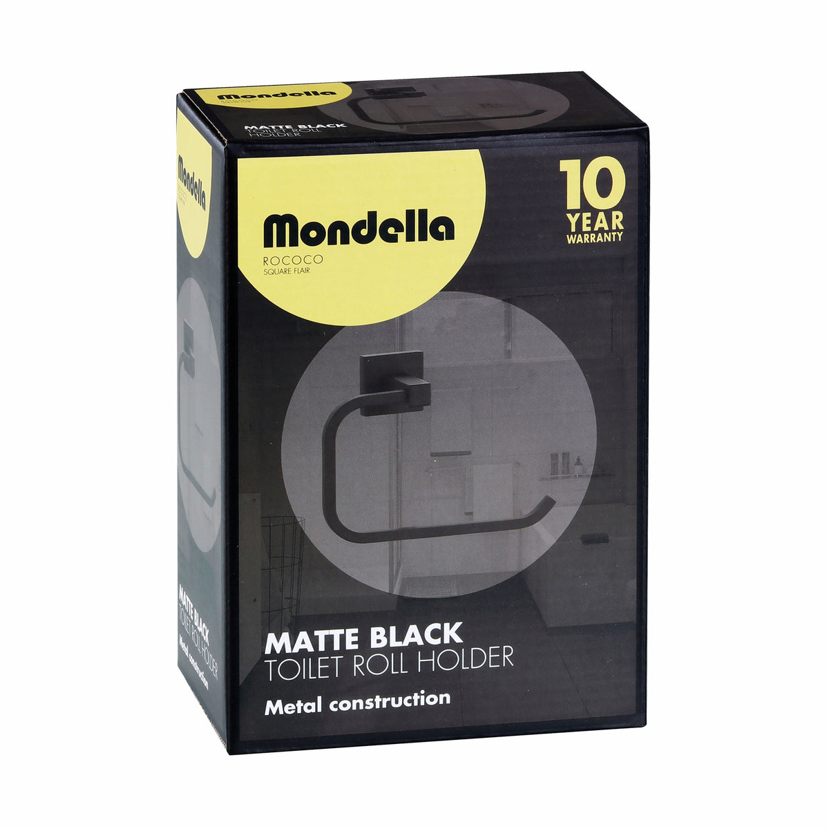 Mondella Rococo Matte Black Toilet Roll Holder 170 x 120 x 70mm