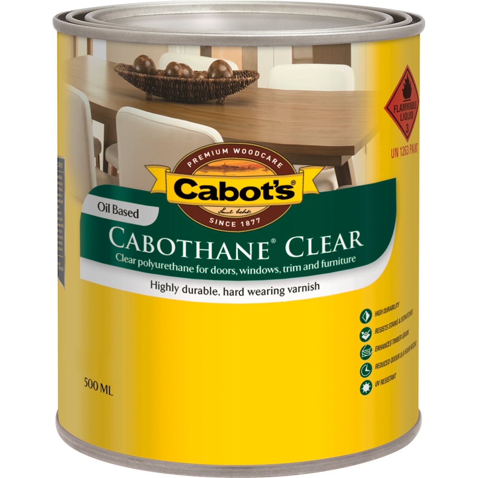 Cabot's 500ml Cabothane Clear Matt Oil Based Polyurethane Timber Varnish, UV Resistant