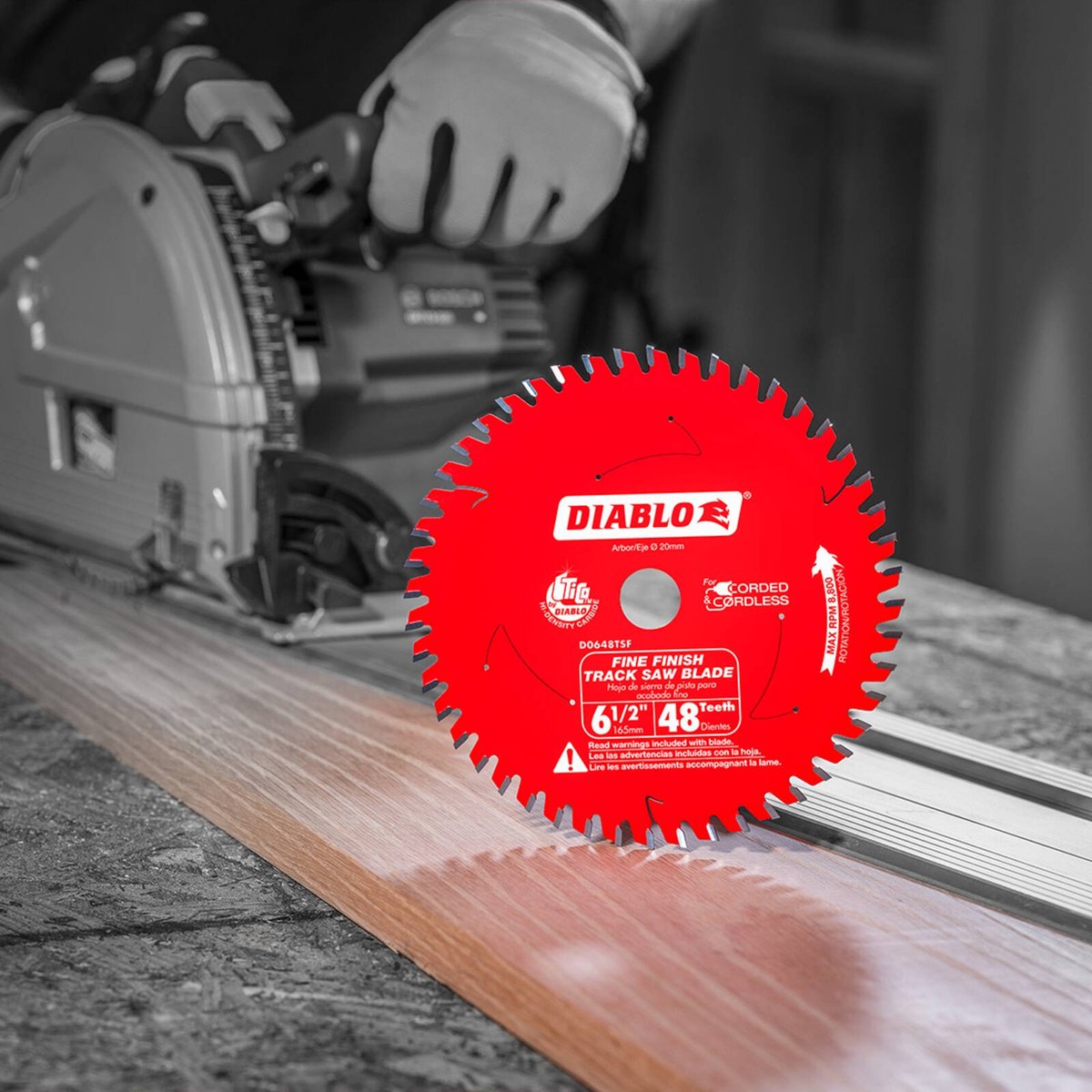 Diablo 165mm Fine Finish Track Saw Blade 48t - TiCo Carbide - Durable Cuts - SuperSaverAU - view 3