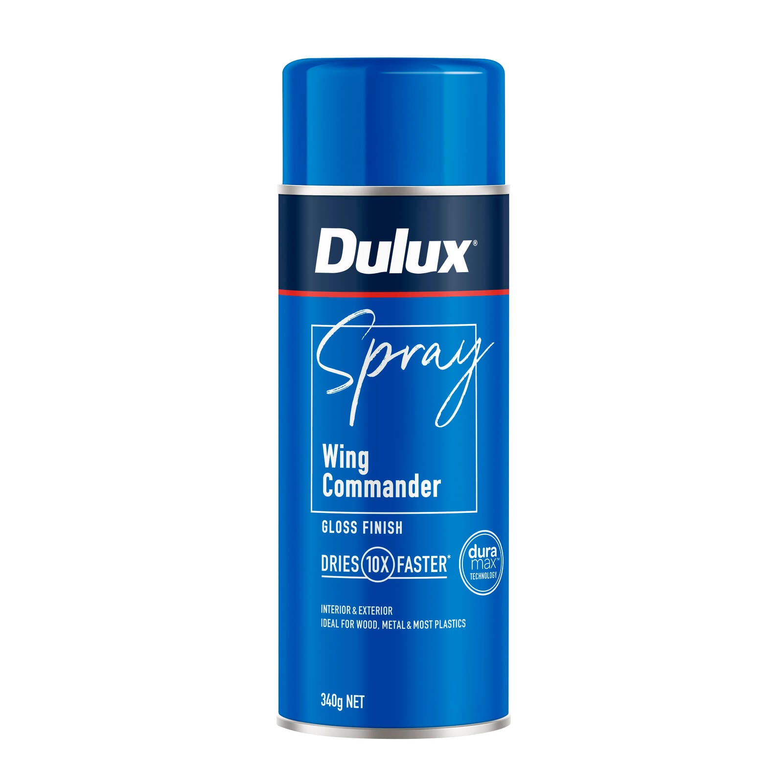 Dulux 340g Wing Commander Gloss Spray Paint, Indoor, 2.2m2/L Coverage