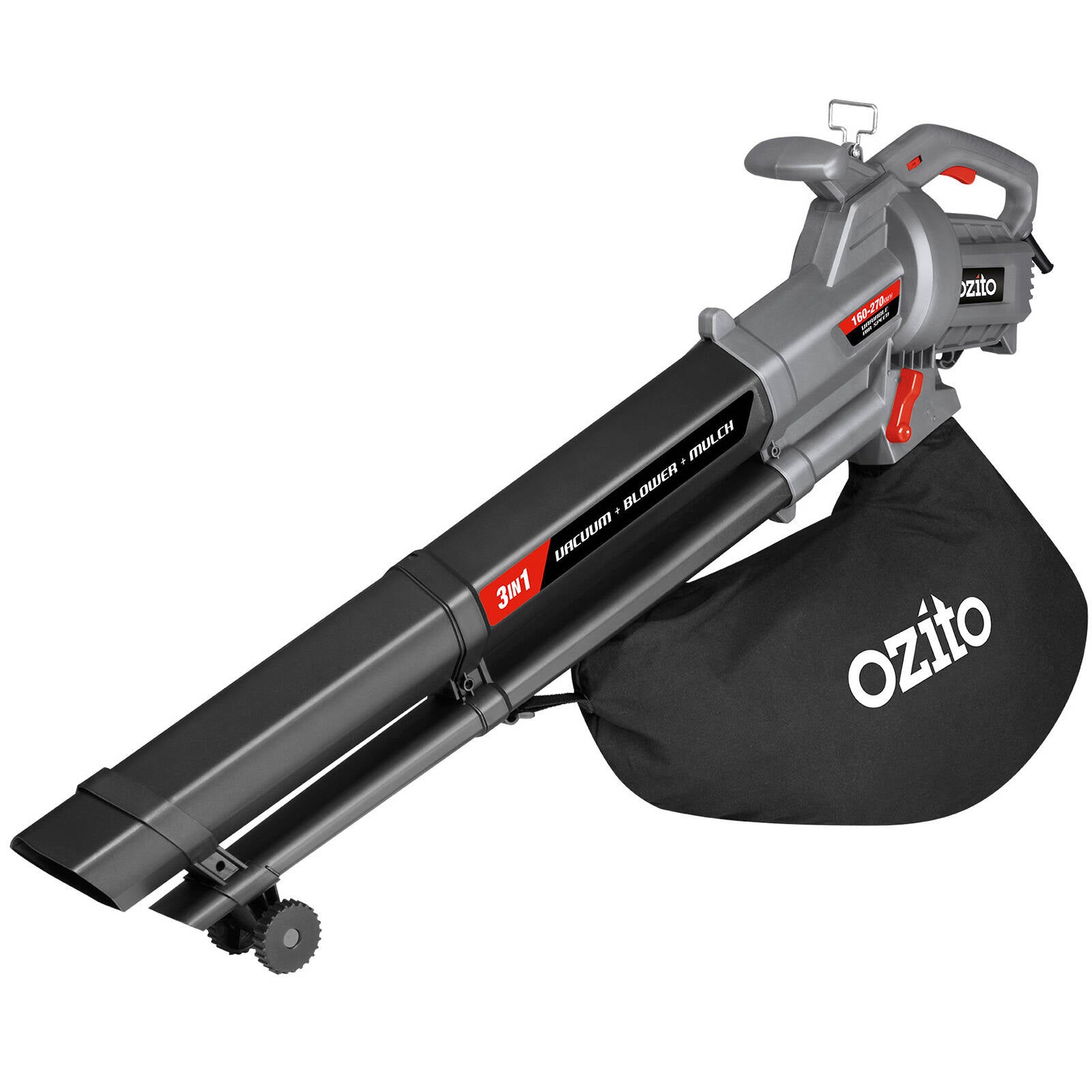 Ozito 2400W Corded 3-in-1 Blower Vacuum Mulcher with Bag, Variable Speed BLV-2401