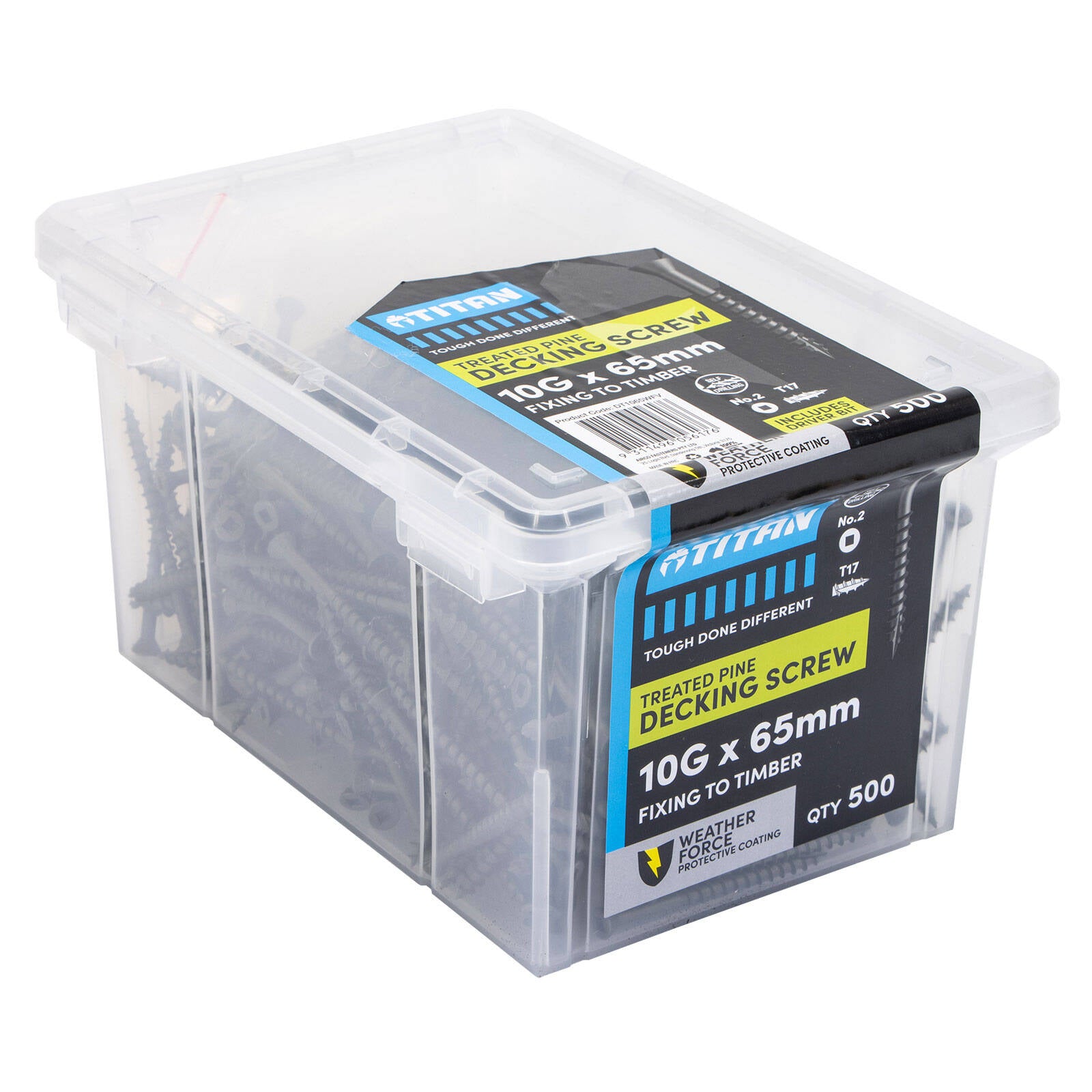 Titan 10G x 65mm Weather Force Treated Pine Decking Screw Type 17 - 500 Pack
